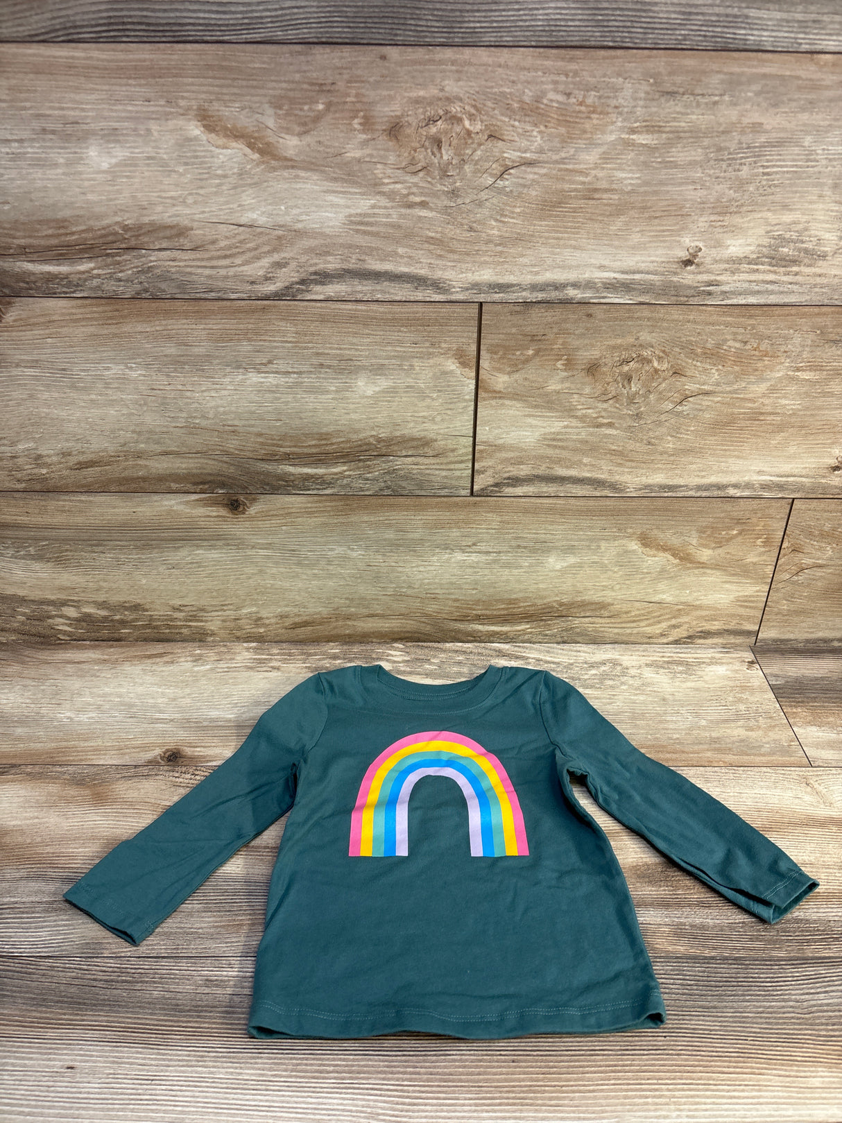 Cat & Jack Rainbow Shirt Green sz 2T