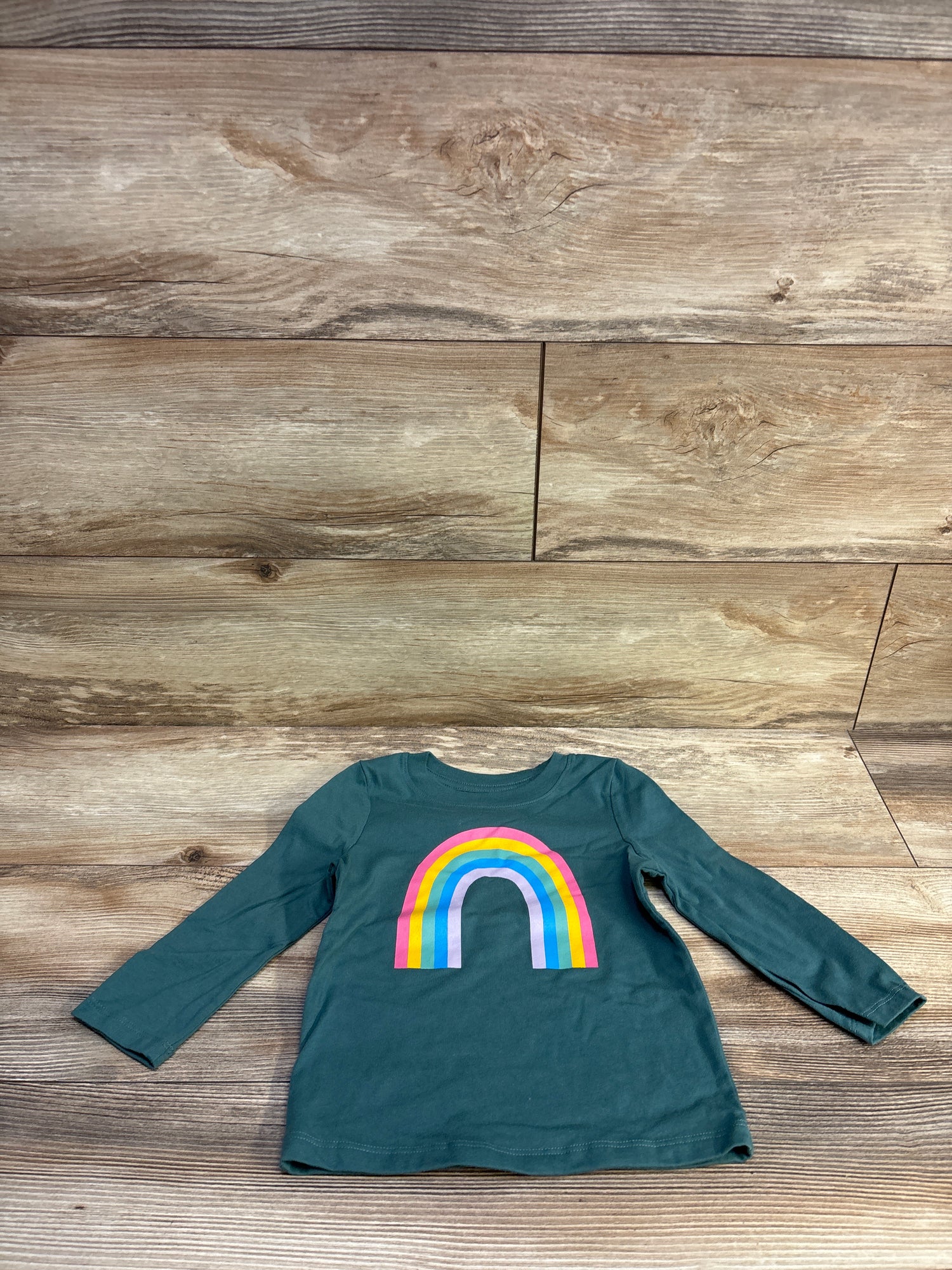 Cat & Jack Rainbow Shirt Green sz 2T