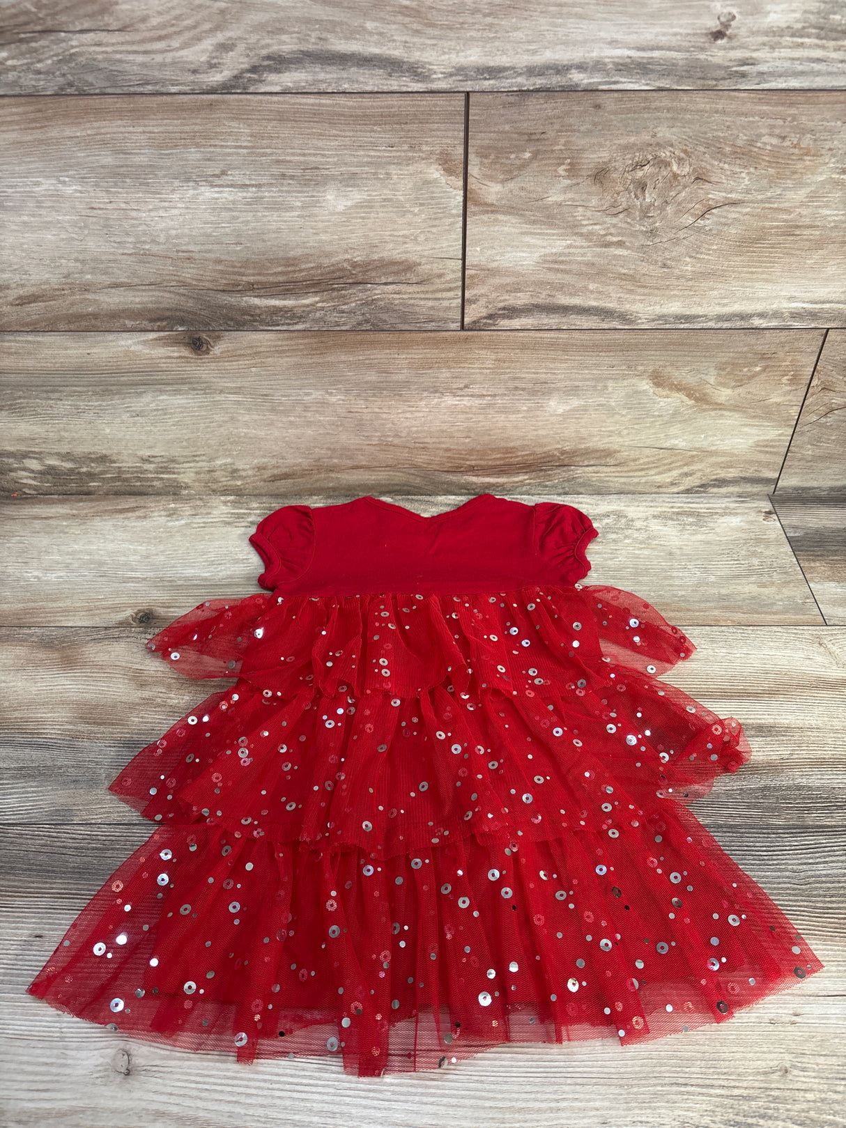 Okie Dokie Tiered Tulle Dress Red sz 2T
