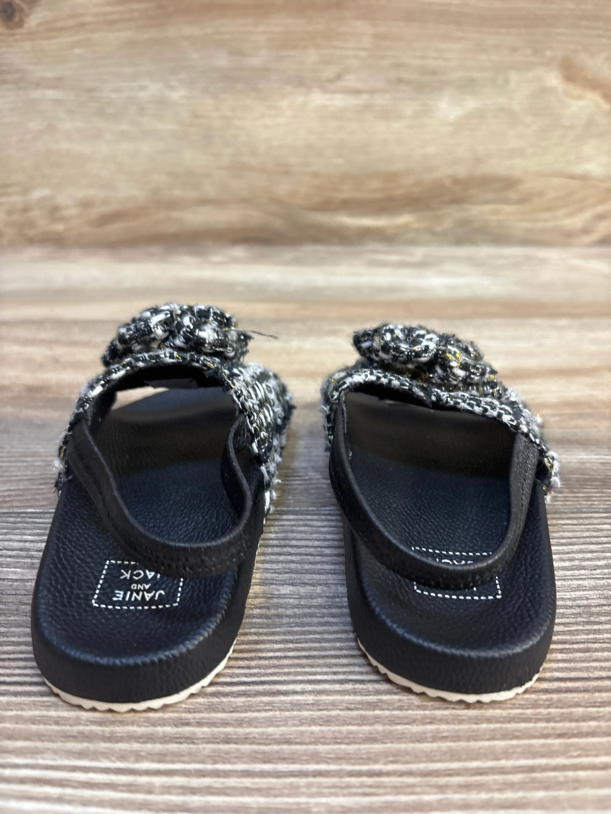 Janie & Jack Woven Pool Slides Black sz 6c