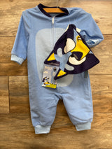 NEW Bluey 2pc Plush Sleeper and Hat Set Blue sz 12m