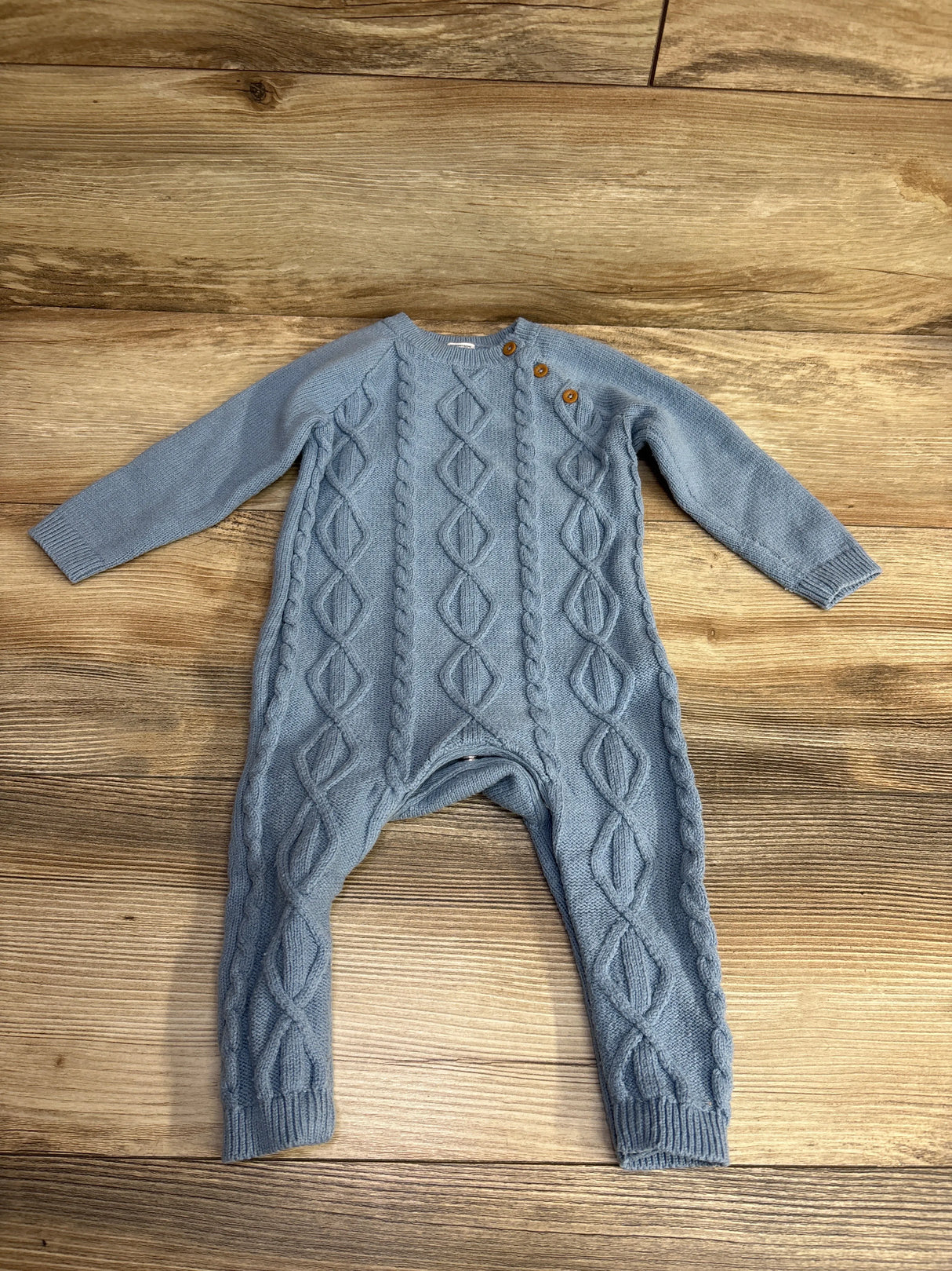Nordstrom Cable Knit Coverall Light Blue sz 12m