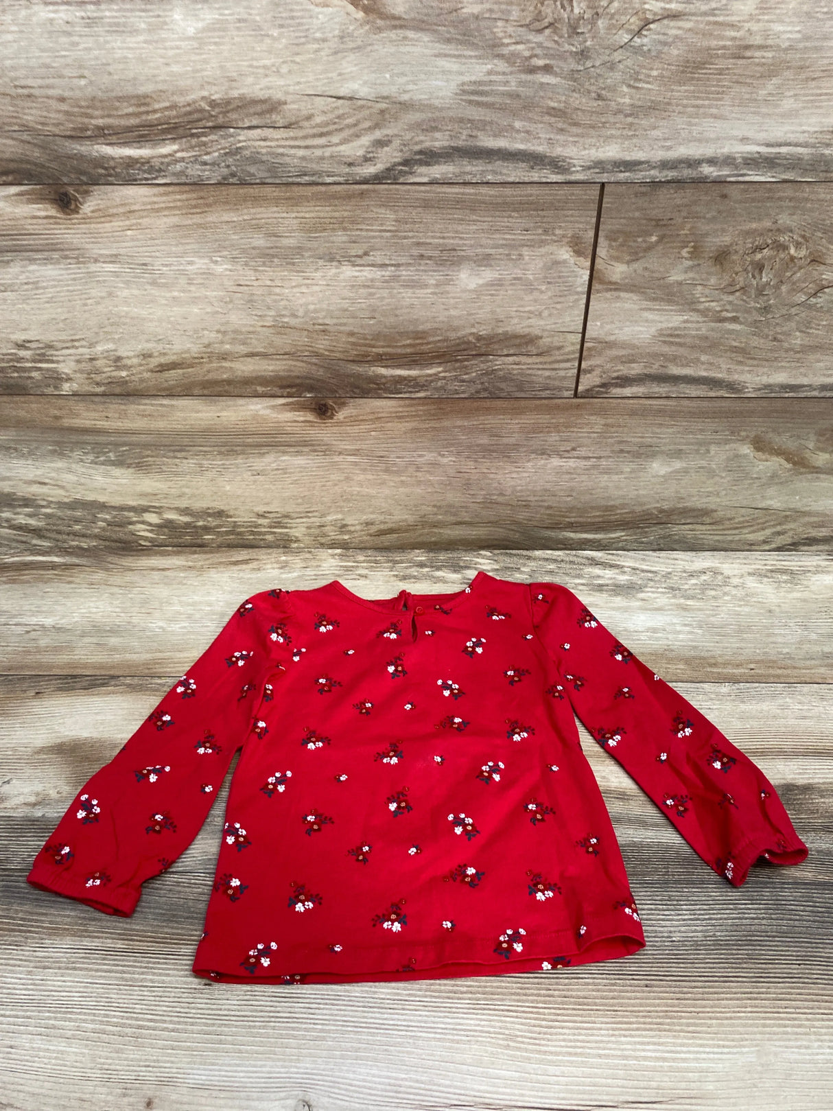 OshKosh Floral Long Sleeve Shirt Red sz 4T