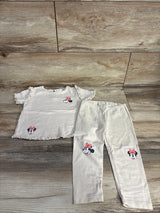 H&M 2pc Minnie Mouse Ruffled Sleeve Shirt & Pants Set Beige sz 18m