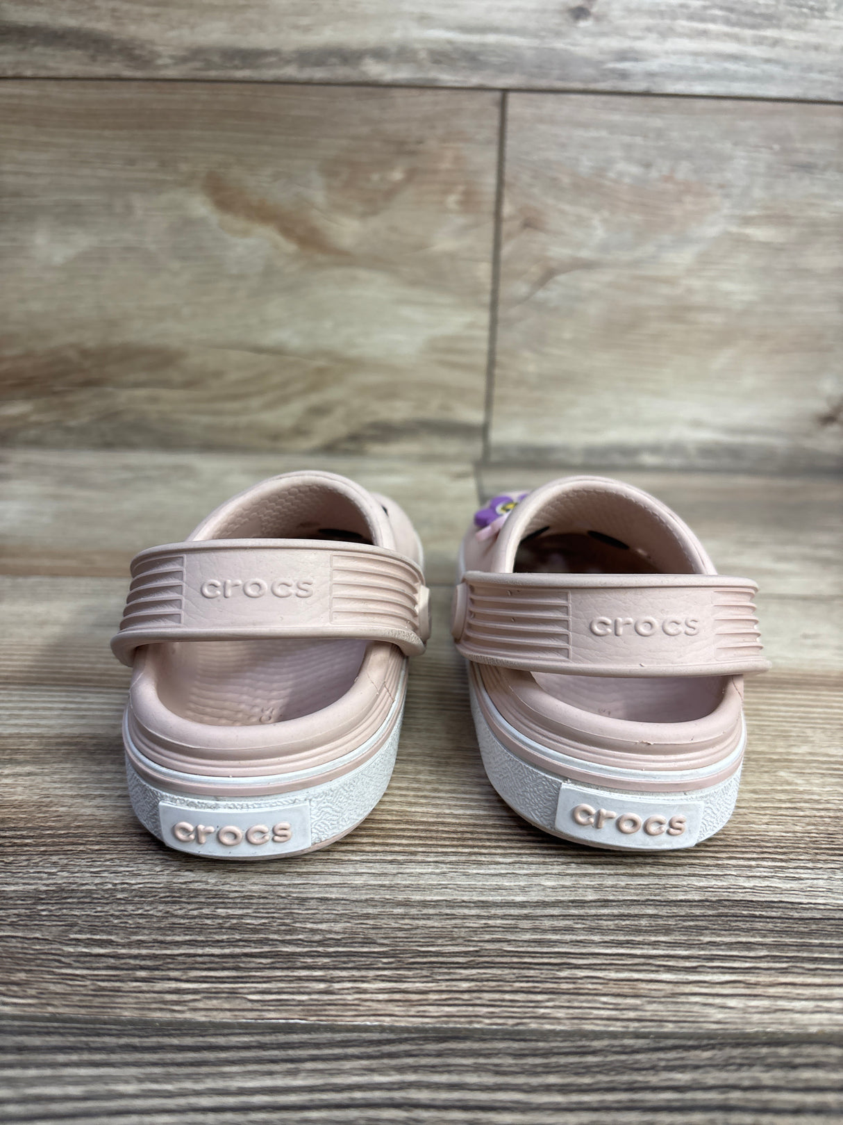 Crocs Classic Clogs w/ Flower Jibbitz Pink sz 5c