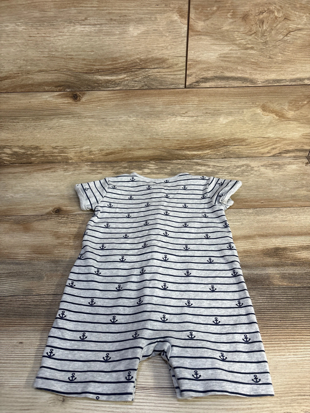 Mon Caramel Striped Anchor Shortie Romper Grey sz 24m