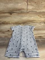 Mon Caramel Striped Anchor Shortie Romper Grey sz 24m