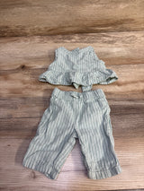Carter's 2pc Striped Tank Top & Pants Set Green sz Newbron