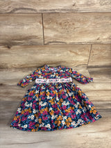 Bonnie Baby Floral Embroidered Long Sleeve Dress Blue sz 24m