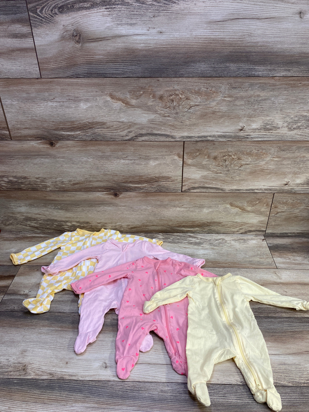 Gerber 4pk Sleep 'N Play Sleepers Yellow/Pink sz Newborn