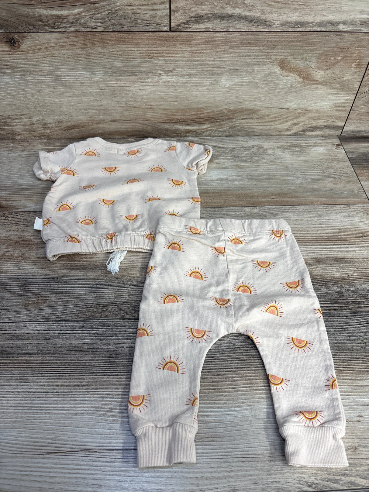 Rabbit + Bear 2pc Sunshine Shirt & Pants Beige sz 3-6m - Me n Mommy To Be