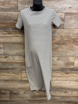 Isabel Maternity Striped Ribbed Dress Ivory sz Small