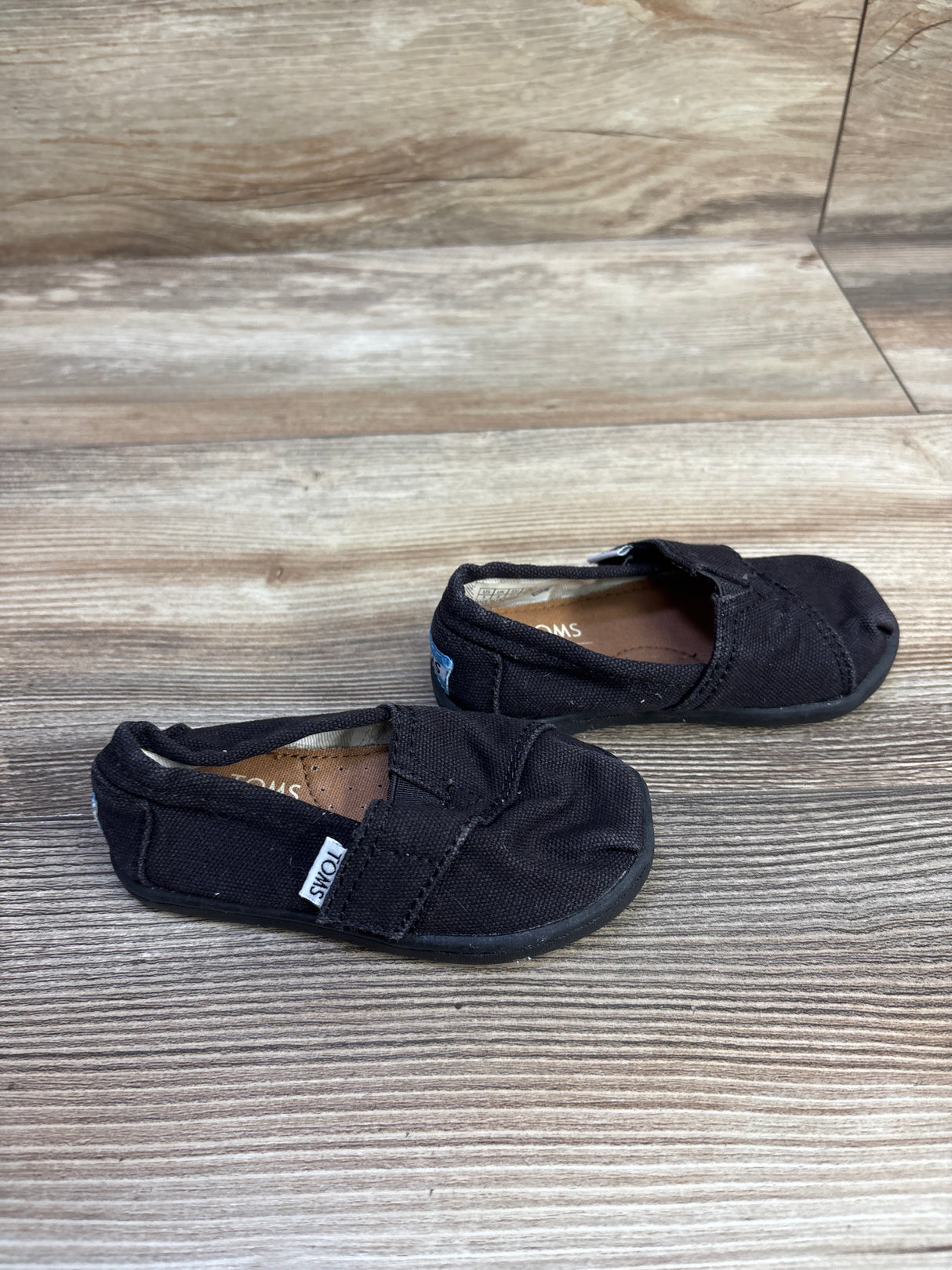 Toms Tiny Alpargata Shoes Black sz 5c