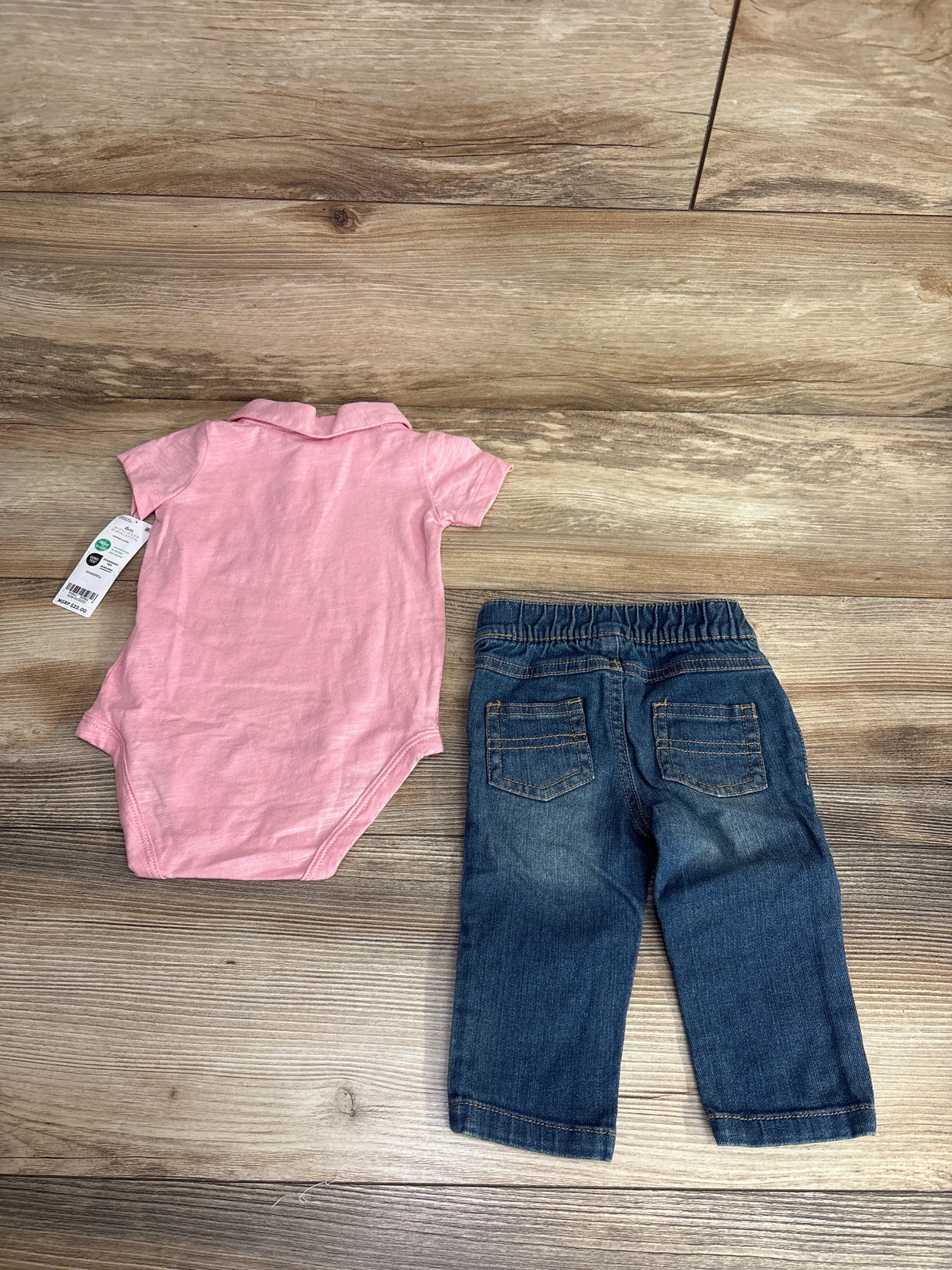 NEW Carter's Henley Polo Bodysuit & Bottoms Set Pink sz 6m