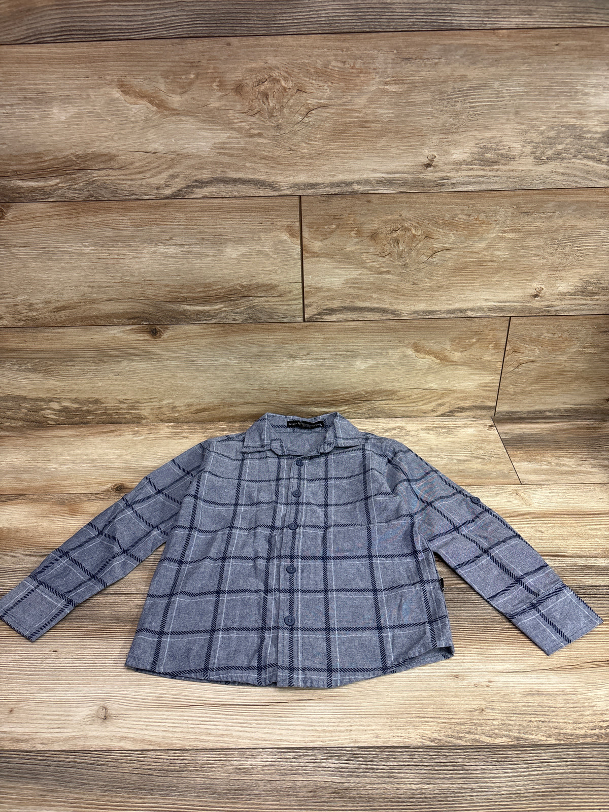 Beverly Hills Polo Club Long Sleeve Button-Up Shirt Blue sz 5/6T