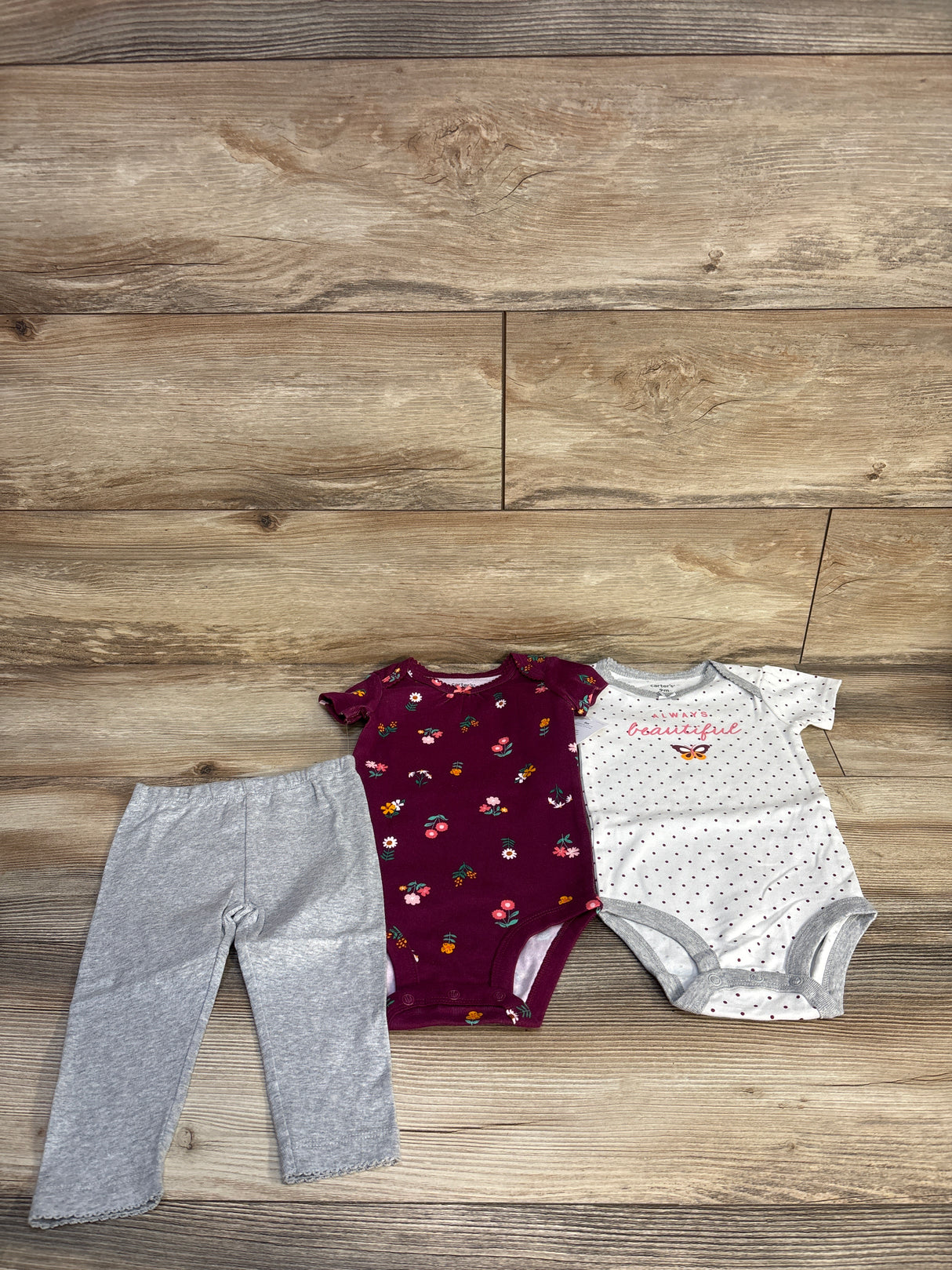 NEW Carter's 3pc Bodysuit Set White sz 9m