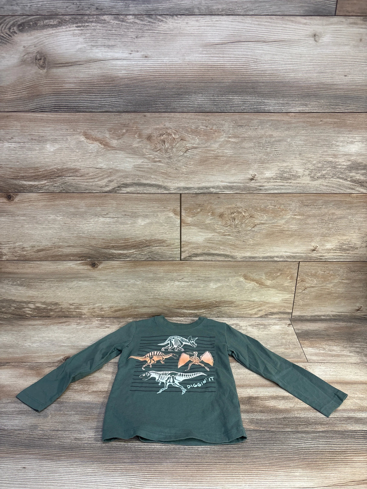 Carter's Diggin' It Dinosaur Shirt Green sz 3T