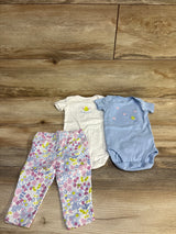 Just One You 3pc Floral Bodysuit & Pants Set Blue/White sz 6m - Me n Mommy To Be