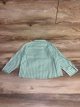 Striped Button Up Shirt Green sz 2-3T - Me n Mommy To Be
