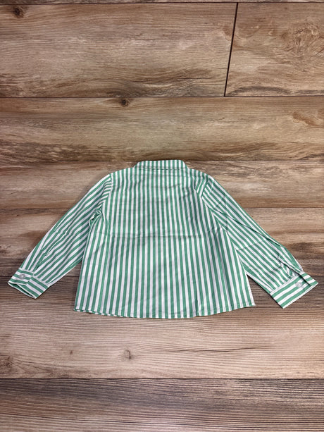 Striped Button Up Shirt Green sz 2-3T - Me n Mommy To Be