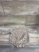 Old Navy Leopard Print Sweatshirt Bubble Romper Tan sz 0-3m