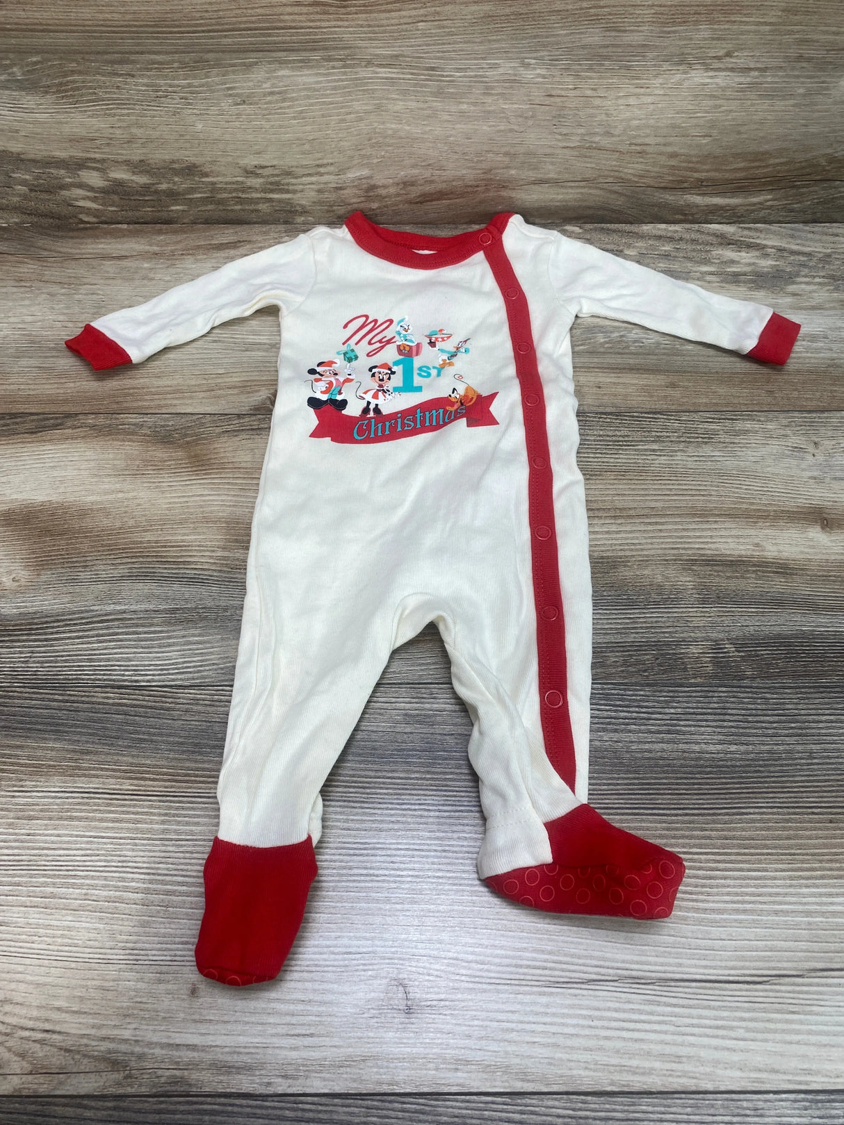 Disney Store My 1st Christmas Sleeper Cream sz 0-3m