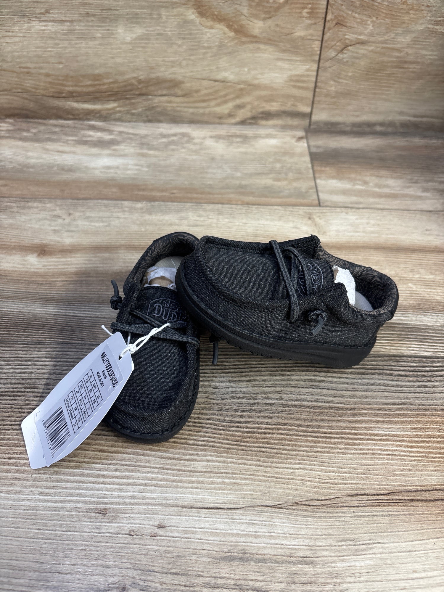 NEW Hey Dude Wally Basic Shoes Black sz 6c