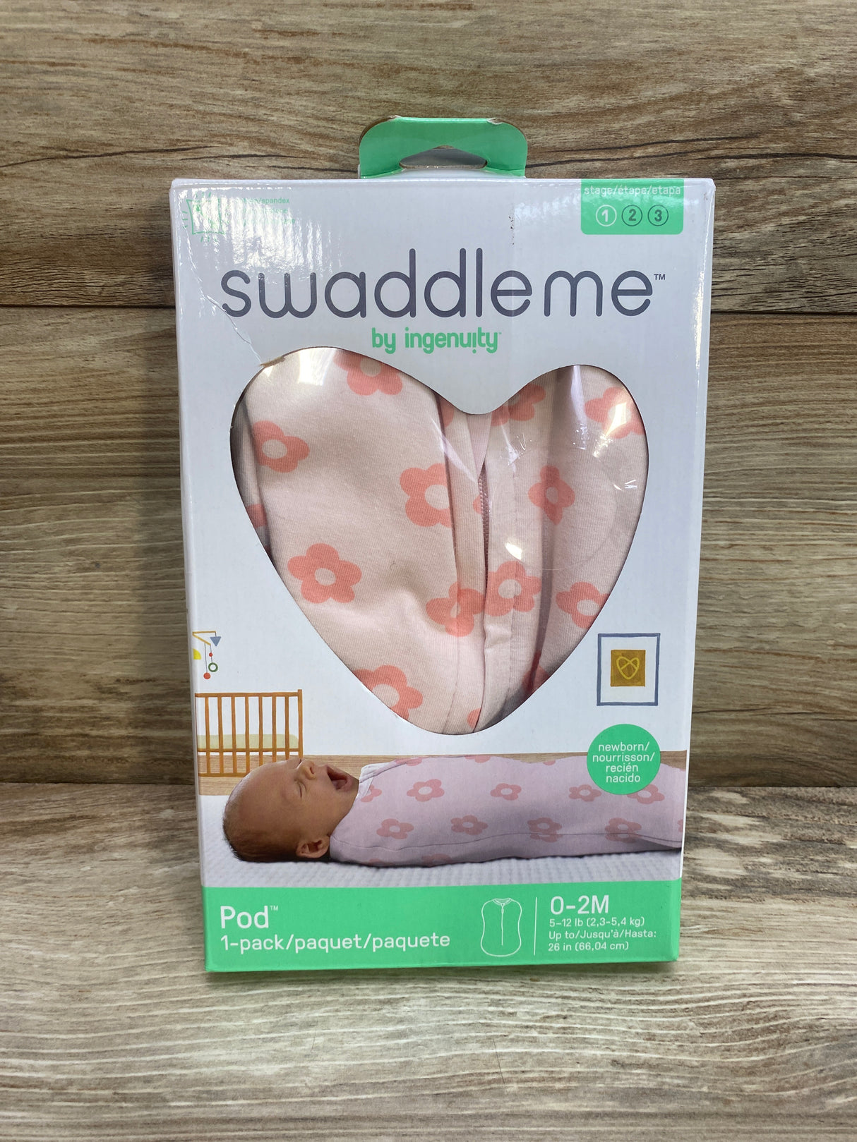 SwaddleMe by Ingenuity Pod Swaddle Blanket Flower Confetti - 0-2 Months