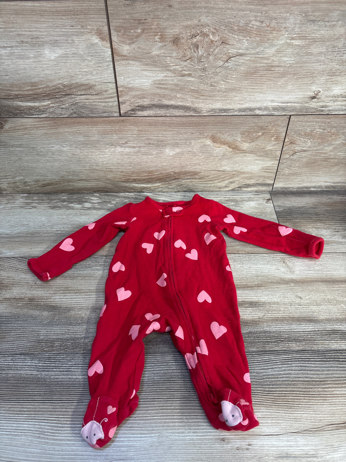 Just One You Heart Print Sleeper Red sz 3m