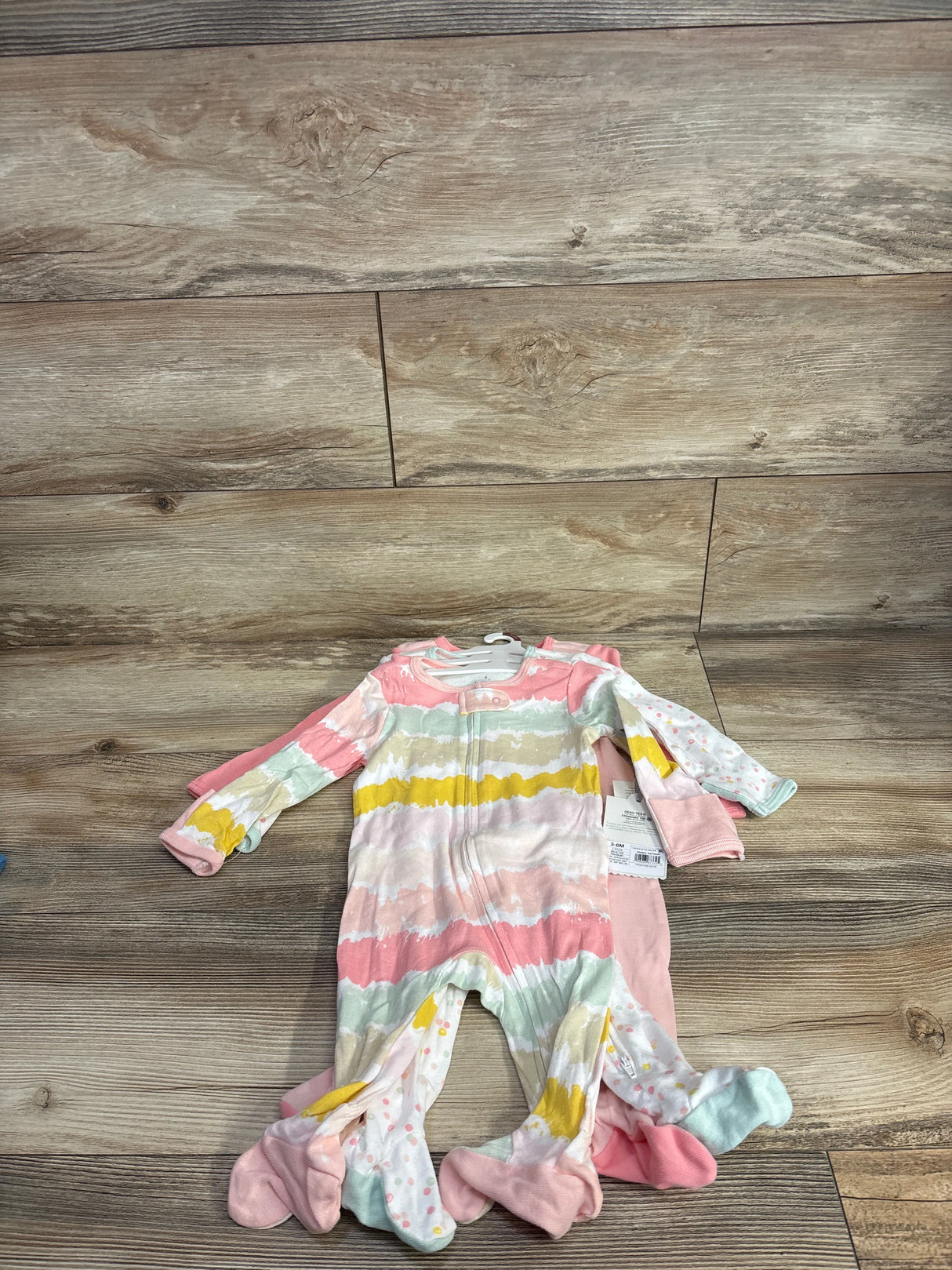 NEW Cloud Island 3pk Multicolored Sleeper Set White sz 3-6m