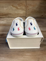 NEW Ralph Lauren Harbor Slip-On Oxfordcloth Crib Shoes White sz 3c