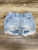 Cat & Jack Eyelet Trim Denim Shorts Blue sz 12m