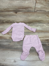 Just One You 2pc Waffle Knit Kimono Bodysuit & Footed Pants Set Pink sz Newborn