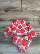 Just One You Long Sleeve Strawberry 2pc Rash Guard Set sz 2T