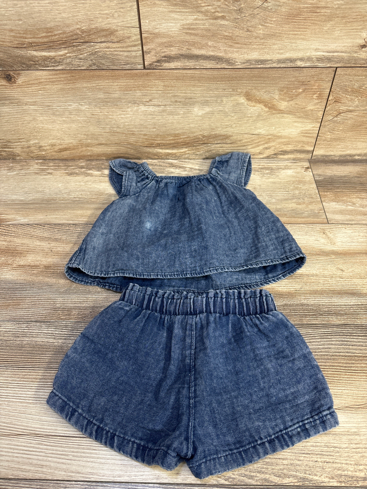 Cat & Jack 2pc Chambray Top & Shorts Set Blue sz 2T