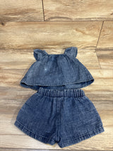 Cat & Jack 2pc Chambray Top & Shorts Set Blue sz 2T