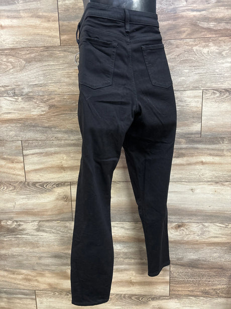 Rear view of Isabel maternity side-panel skinny jeans in black, size 12/Large, showcasing back pockets and fitted legs