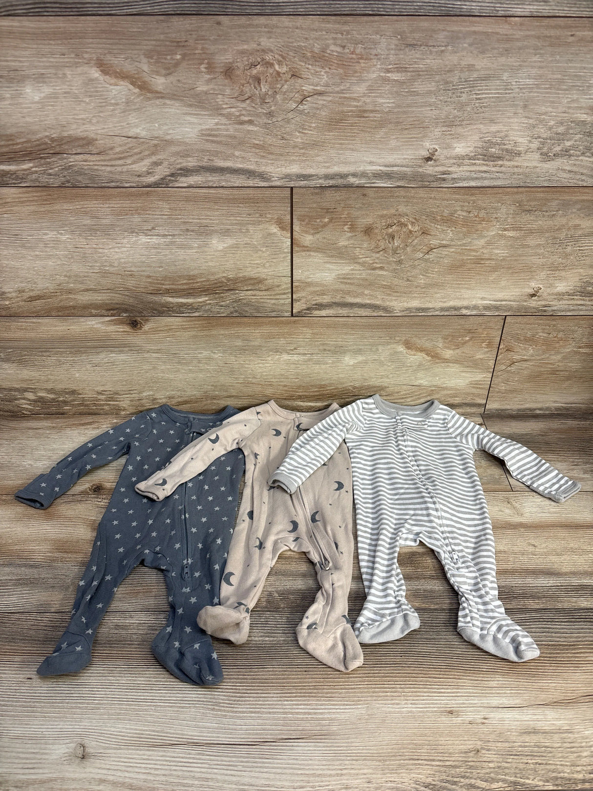 Cloud Island Sleepers 3pk Grey sz NB