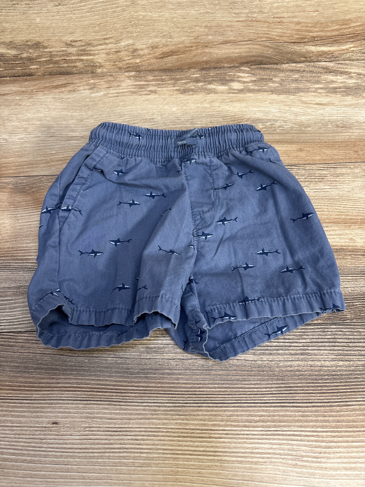 Oshkosh Shark Print Drawstring Shorts Blue sz 24m