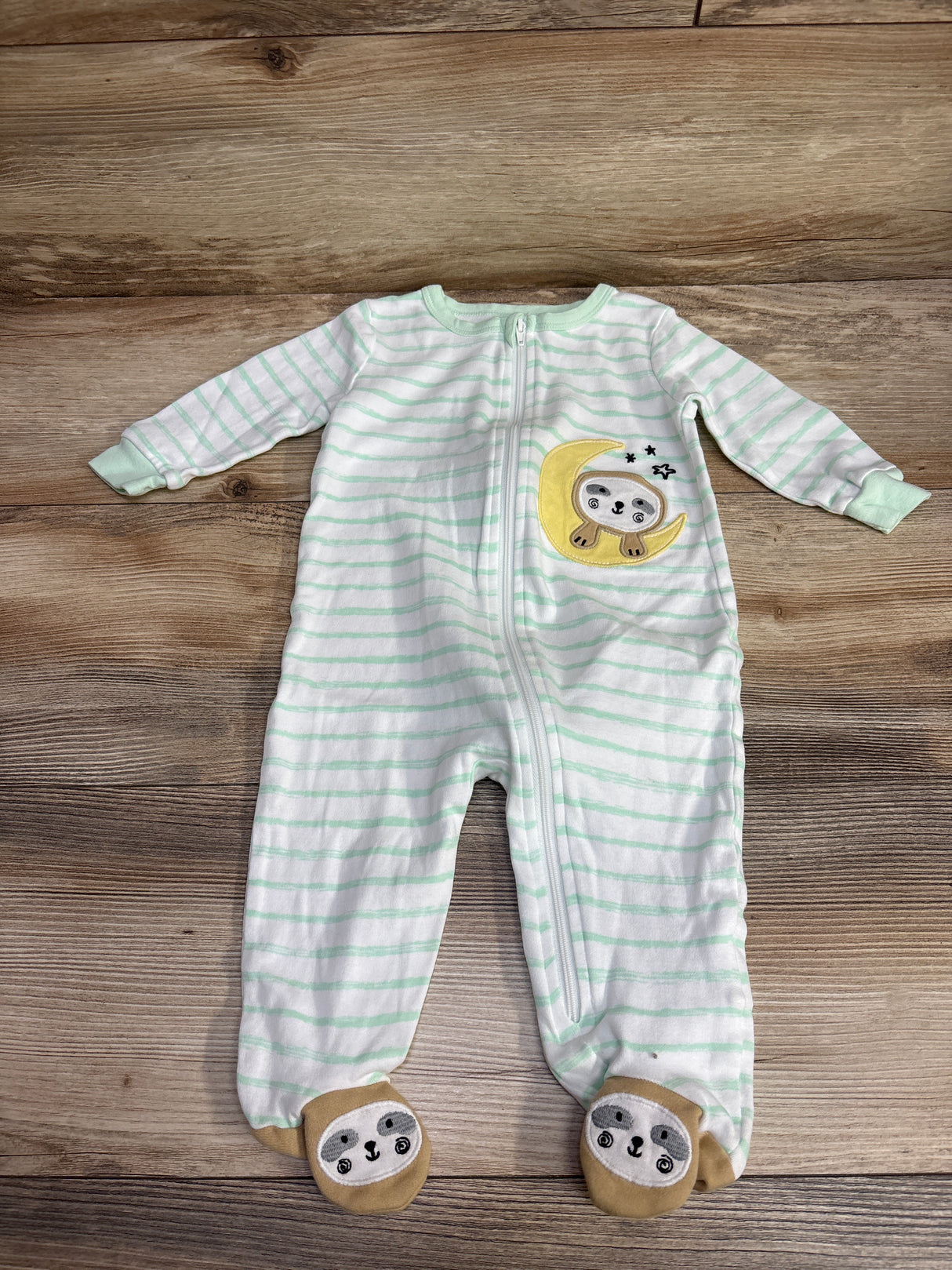 Koala Baby Striped Sleeper White sz 9m