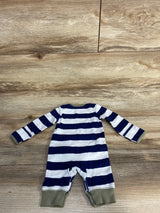 Carter's Striped Coverall White sz Newborn