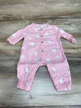 Cat & Jack Ghost Print Long Sleeve Coverall Pink Sz 0-3m - Me n Mommy To Be