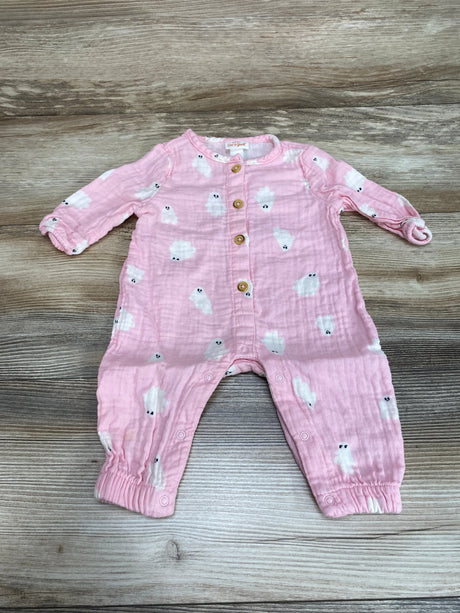 Cat & Jack Ghost Print Long Sleeve Coverall Pink Sz 0-3m - Me n Mommy To Be