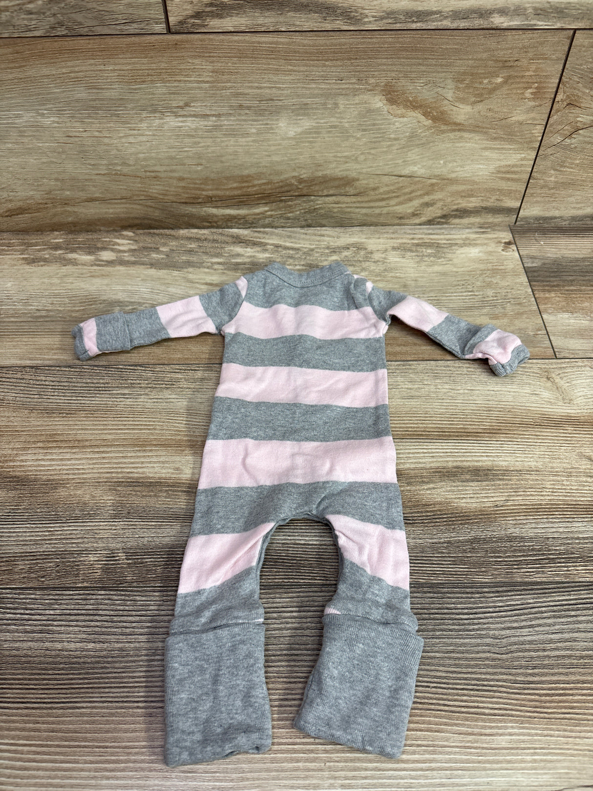 Burt's Bees Baby Striped Henley Sleeper Pink sz Preemie