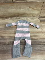 Burt's Bees Baby Striped Henley Sleeper Pink sz Preemie