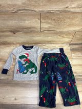 Carter's 2pc Christmas T-Rex Pajama Set Grey sz 2T