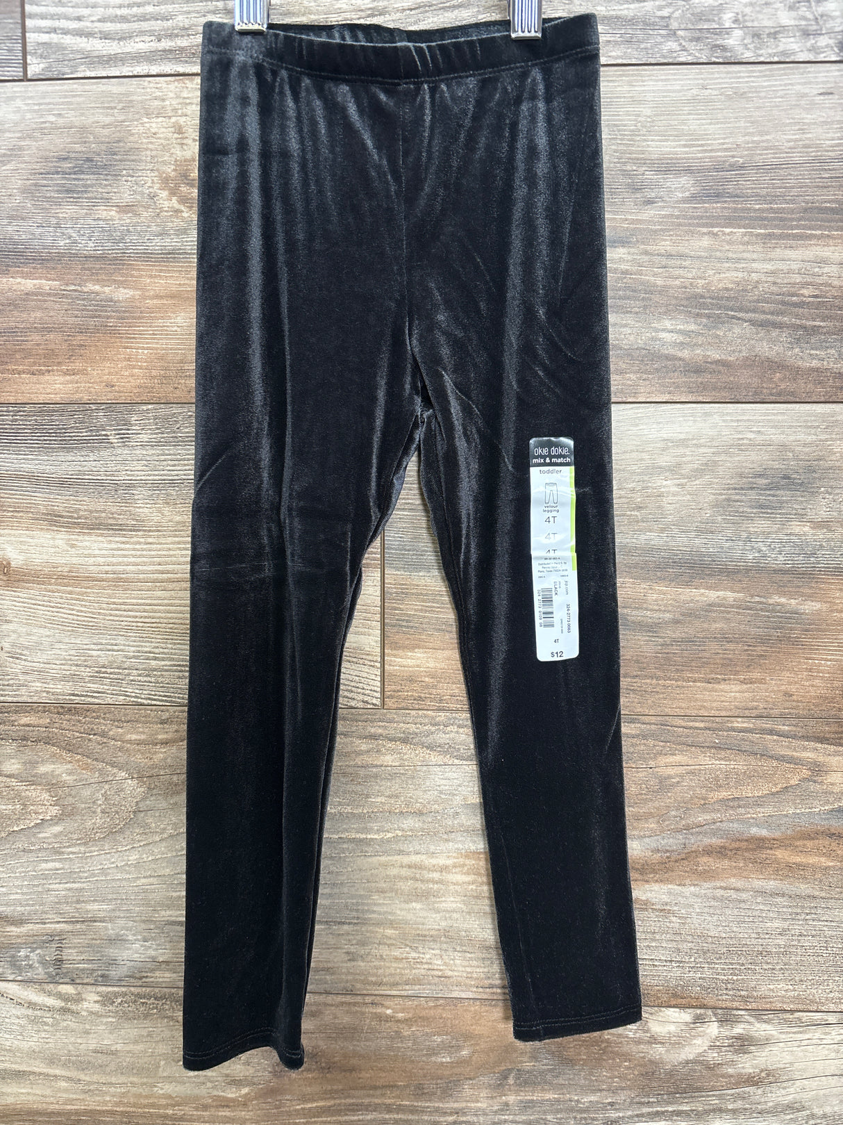 NEW Okie Dokie Velvet Leggings Black sz 4T
