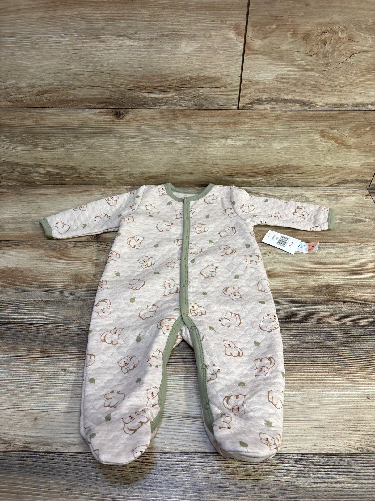 NEW Baby Views Quilted Footed Bear Coverall Beige sz 6-9m