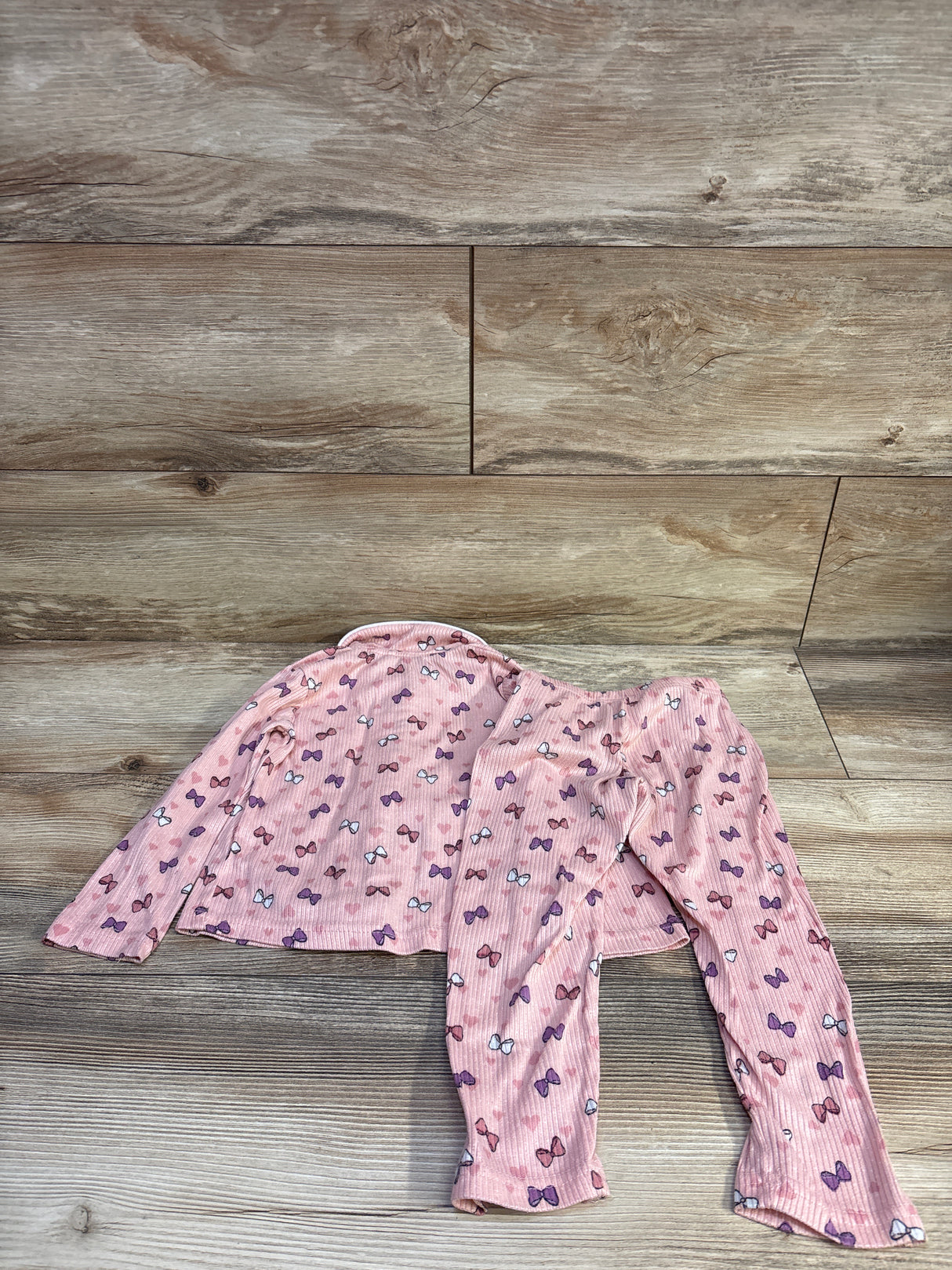 Cozy Couture 2pc Coat Style Pajama Set Pink sz 3T