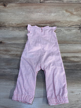 Simple Joys Striped Ruffle Jumpsuit Pink sz 3-6m